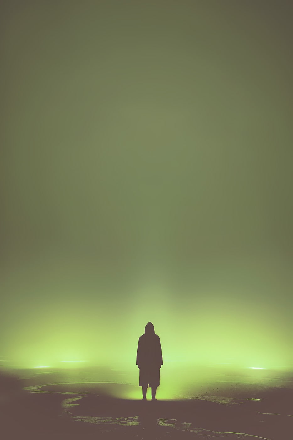 Minimalist, ethereal art • lost in the green mist • alien lights • atmospheric new media art • modern AI wall art | Wall Art
